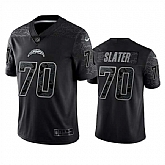 Men's Los Angeles Chargers #70 Rashawn Slater Black Reflective Limited Stitched Football Jersey,baseball caps,new era cap wholesale,wholesale hats